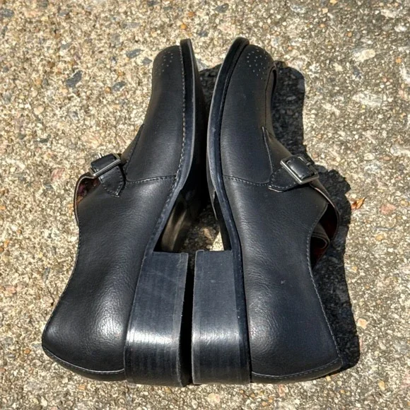 Korks Womens Black Theodore Loafers Floral Insole Square Shoes Ease Buckle 6.5M - Picture 4 of 9